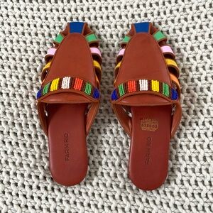 Farm Rio beaded slide sandals size 8.5 women’s